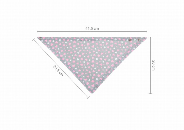 Apaszka, śliniak dla dziecka na zatrzaski Serduszka - Akuku