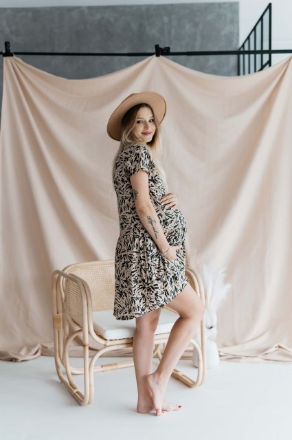 Koszula nocna ciążowa i do karmienia rozpinana Siena/Afryka - Dolce Sonno