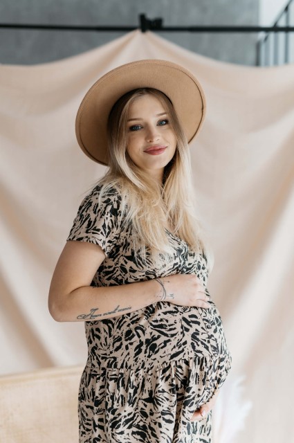 Koszula nocna ciążowa i do karmienia rozpinana Siena/Afryka - Dolce Sonno