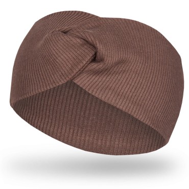 Szeroka opaska przeplatana dla dzieci i niemowląt Kalinka/Czekolada  -  Dolce Sonno  