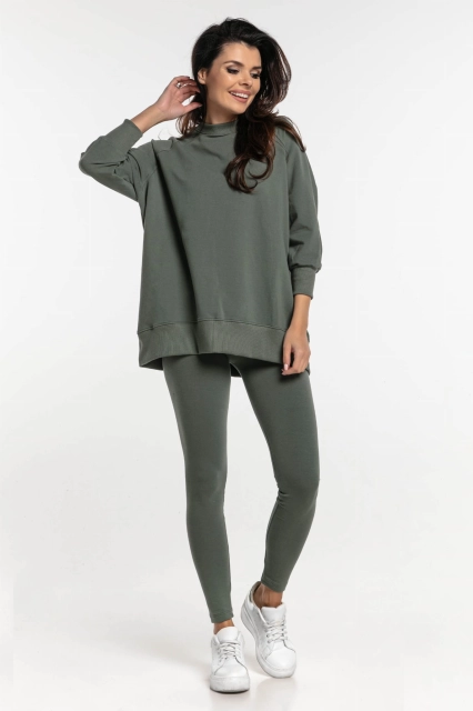 Bluza dresowa damska z rękawem 3/4 Simple/Khaki - Dolce Sonno
