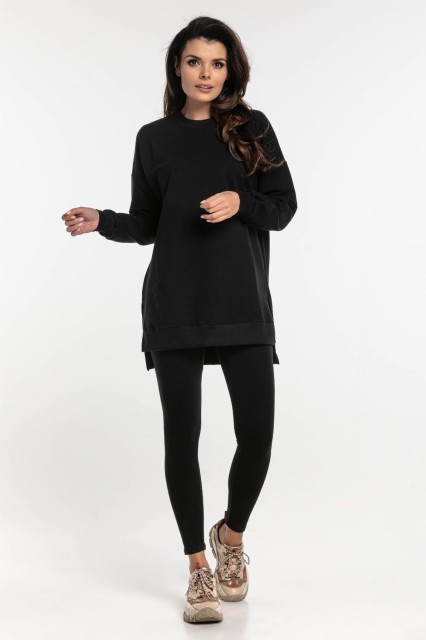 Legginsy dresowe damskie Czarne - Dolce Sonno