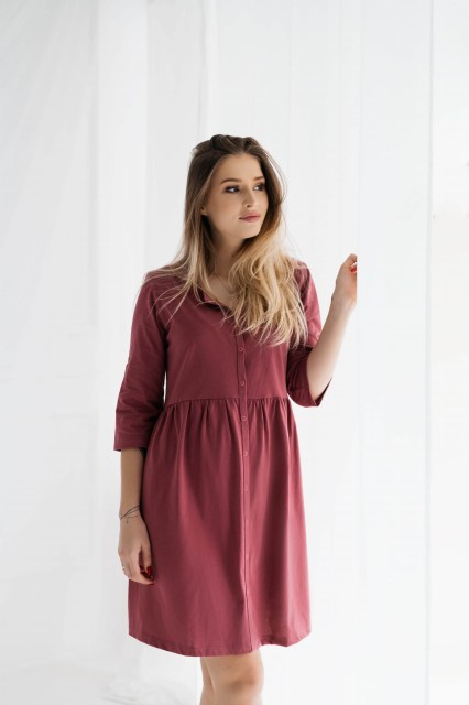 Koszula nocna ciążowa i do karmienia z rękawem 3/4 Paris/ Malaga - Dolce Sonno