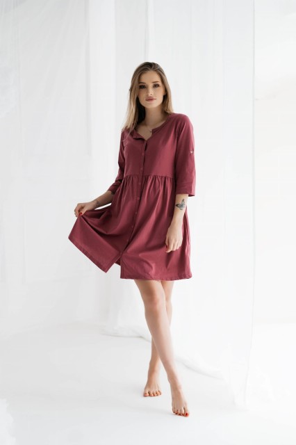 Koszula nocna ciążowa i do karmienia z rękawem 3/4 Paris/ Malaga - Dolce Sonno