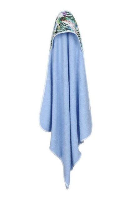 Okrycie kąpielowe bawełniane 100x100 cm Maxi Print/niebieskie - Baby Matex