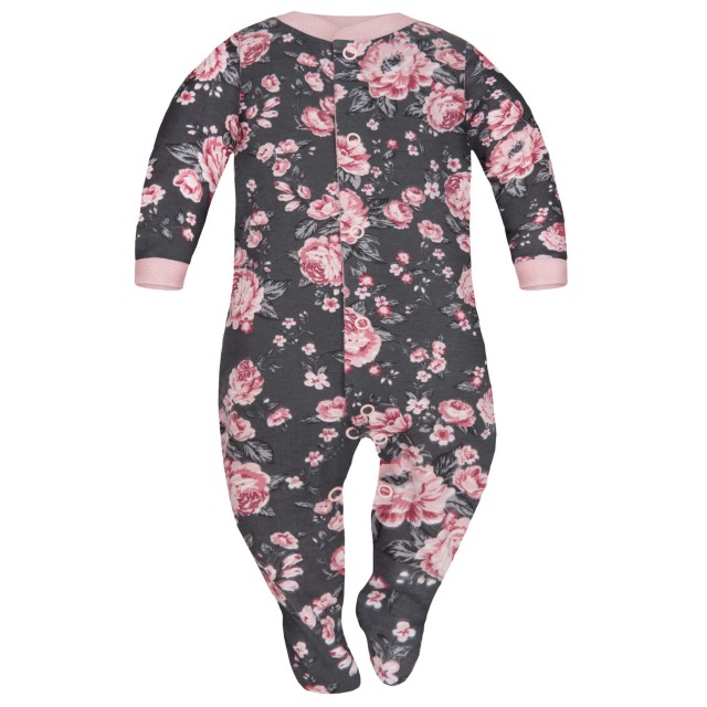Pajac niemowlęcy Kwiaty Grafit - Dolce Sonno