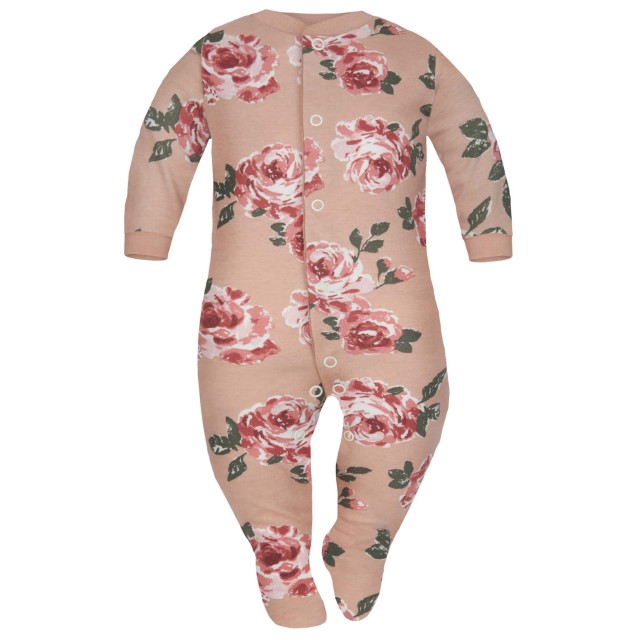 Pajac niemowlęcy z falbanką Róże Fluid - Dolce Sonno