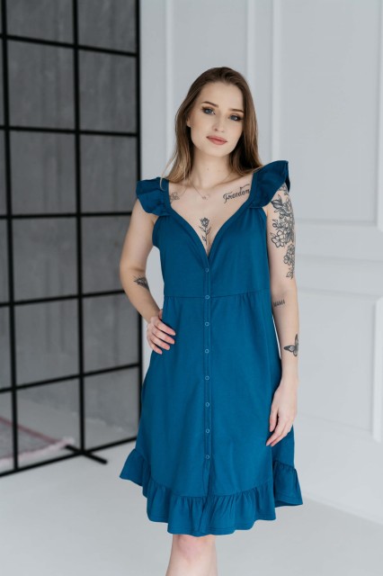 Koszula nocna ciążowa i do karmienia wiązana na ramionach Irma/ North - Dolce Sonno