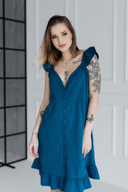 Koszula nocna ciążowa i do karmienia wiązana na ramionach Irma/ North - Dolce Sonno