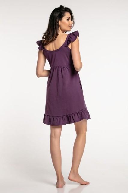 Koszula nocna ciążowa i do karmienia na ramiączkach Irma/ Fiolet - Dolce Sonno