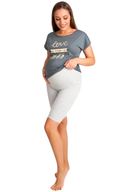Krótkie legginsy ciążowe, szare - Dolce Sonno