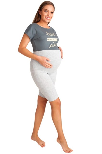 Krótkie legginsy ciążowe, szare - Dolce Sonno