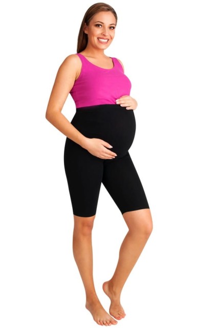 Krótkie legginsy ciążowe czarne - Dolce Sonno