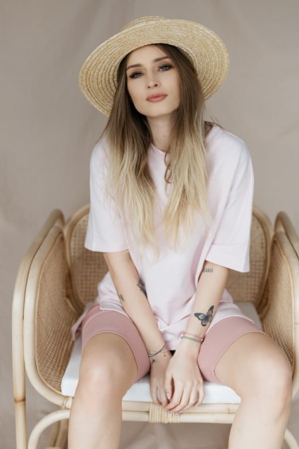 Legginsy krótkie prążkowane Blush - Dolce Sonno